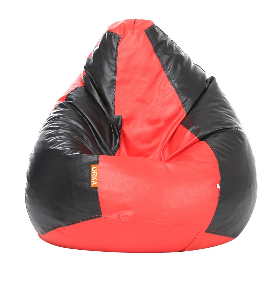 Orka Classic XXXL Red, Black Color Filled Bean Bag With Beans