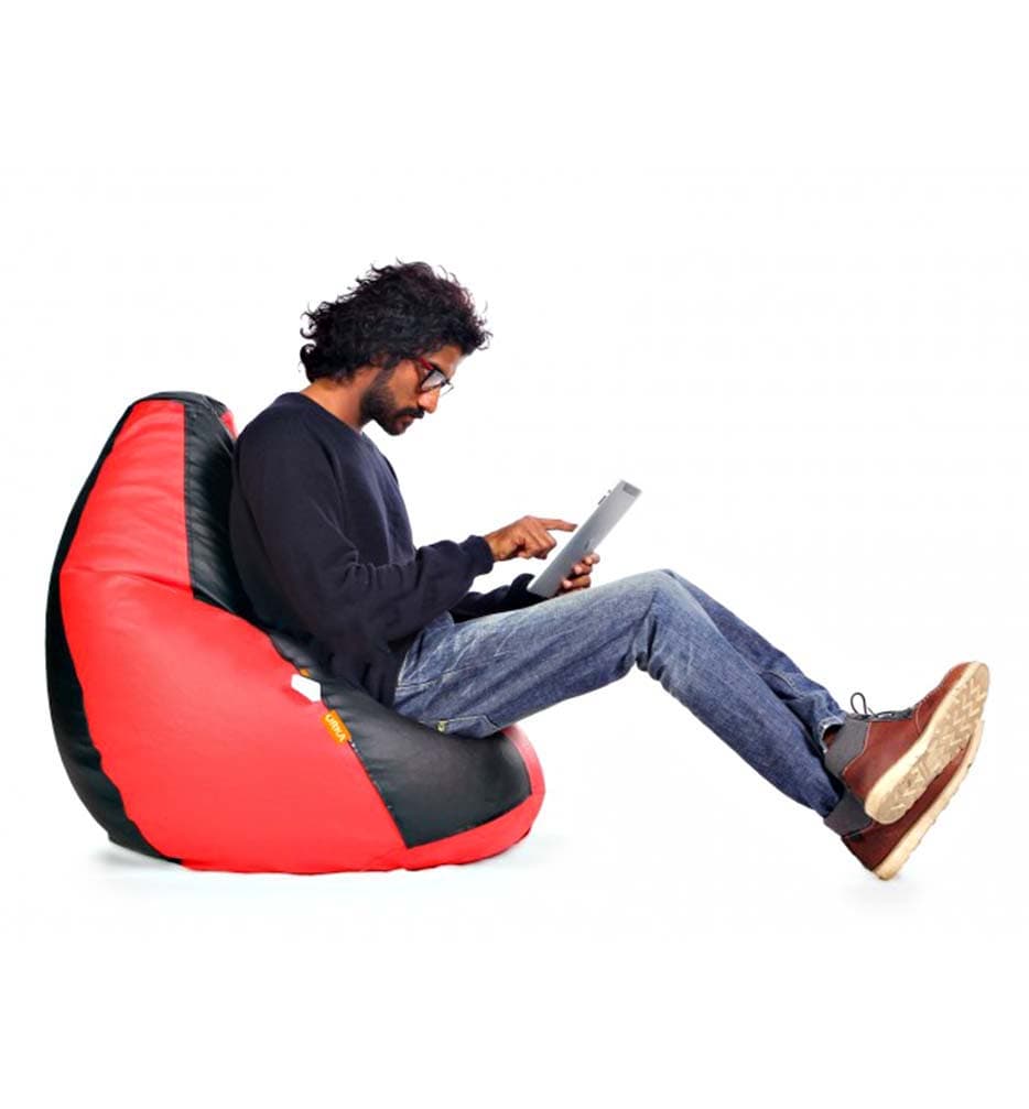 Orka Classic XXXL Red, Black Color Filled Bean Bag With Beans view 4
