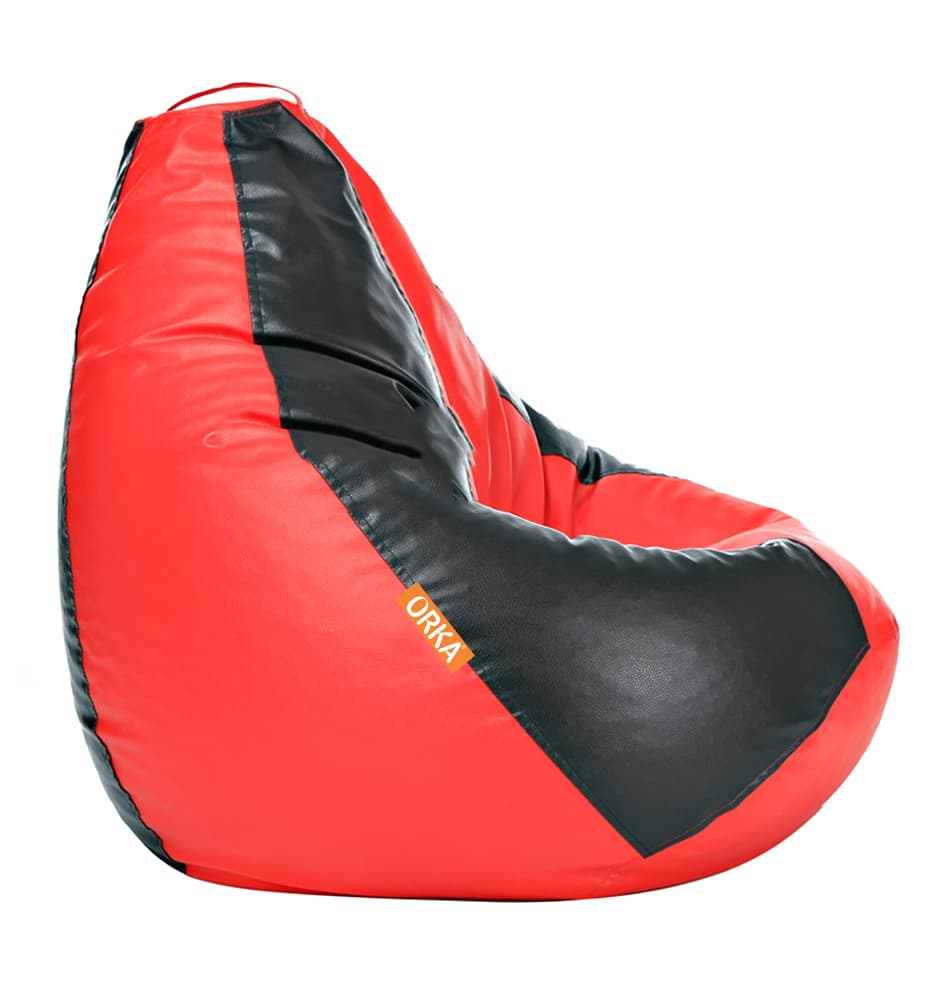 Orka Classic XXXL Red, Black Color Filled Bean Bag With Beans view 5