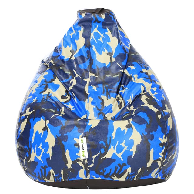Orka Digital Printed XXL Bean Bag Cover Without Beans (Camouflage, Blue)