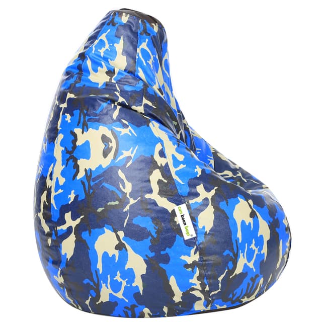 Orka Digital Printed XXL Bean Bag Cover Without Beans (Camouflage, Blue)