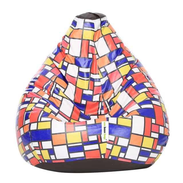 Orka Digital Printed XXL Bean Bag Cover Without Beans (Chequered Boxes, Multicolor)