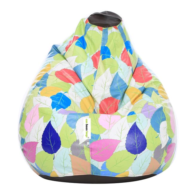Orka Digital Printed Jumbo Filled Bean Bag With Beans (Colorful Big Leaf, Multicolor)