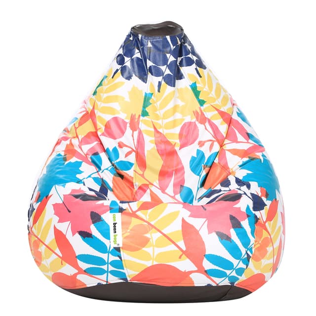 Orka Digital Printed Monster Filled Bean Bag With Beans (Colorful Leaf, Multicolor)