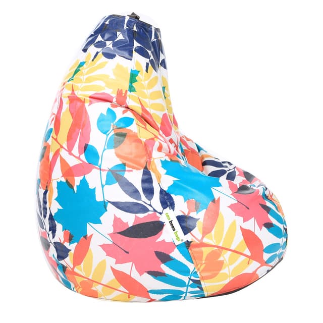 Orka Digital Printed Monster Filled Bean Bag With Beans (Colorful Leaf, Multicolor)