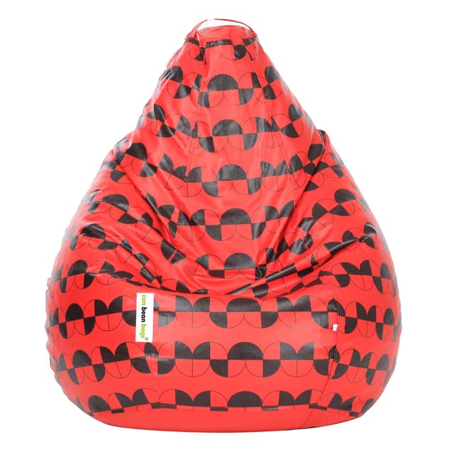 Orka Digital Printed Monster Bean Bag Cover Without Beans (Half Circle, Red,Black)
