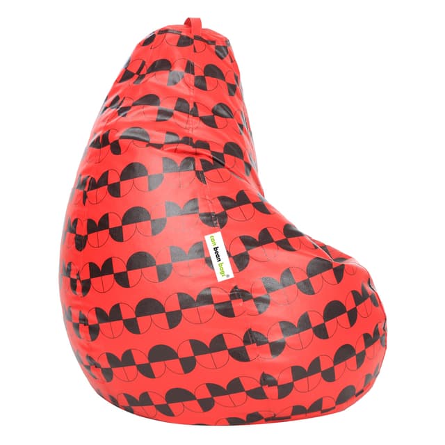 Orka Digital Printed Monster Bean Bag Cover Without Beans (Half Circle, Red,Black)