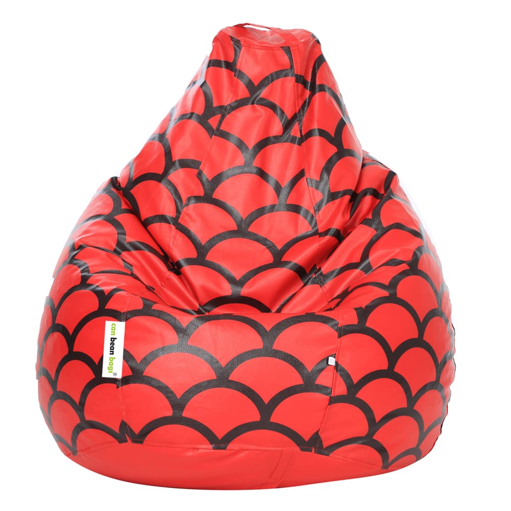 Orka Digital Printed Bean Bag (Red Pattern) view 2
