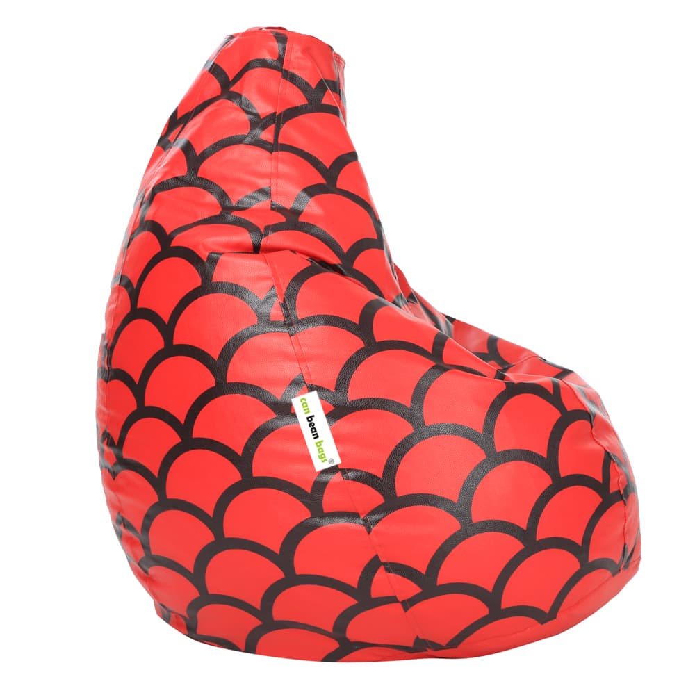 Orka Digital Printed Bean Bag (Red Pattern) view 3