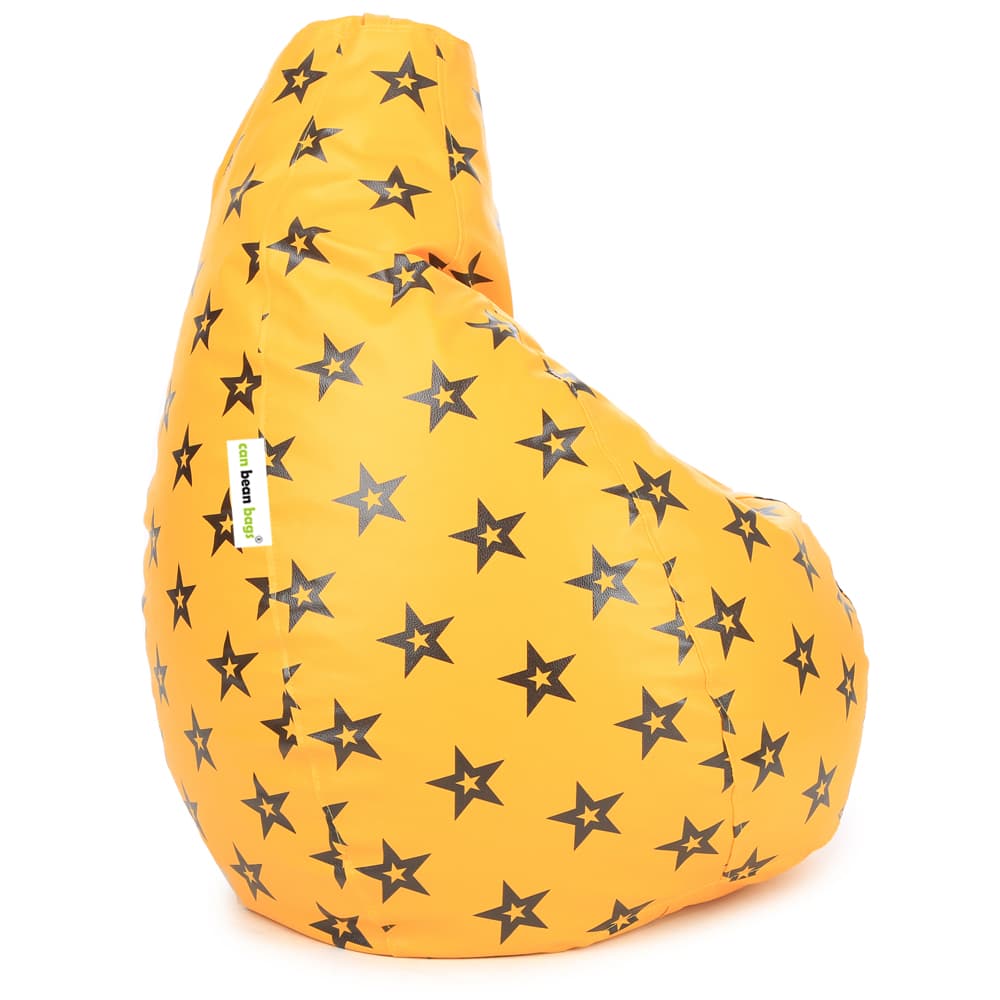 Orka Digital Printed Bean Bag (Star, Yellow) view 3