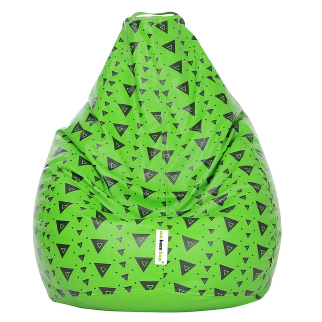 Orka Digital Printed Jumbo Filled Bean Bag With Beans (Triangle Stripes, Black)