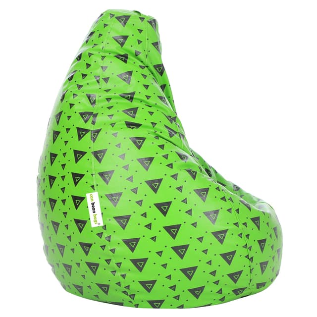 Orka Digital Printed Jumbo Filled Bean Bag With Beans (Triangle Stripes, Black)