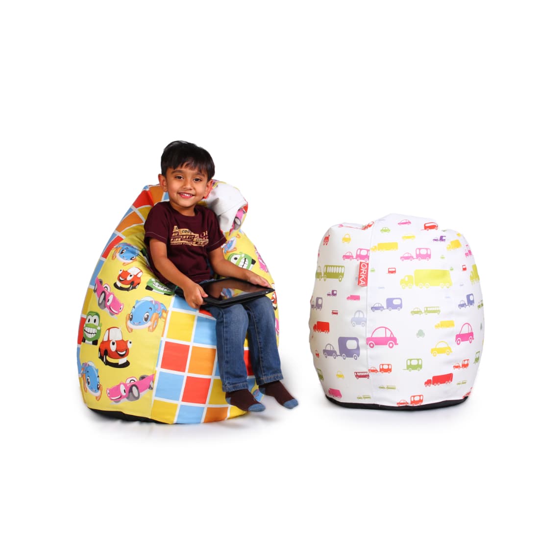 Orka Kids Digital Printed Filled Bean Bag for Kids (Pack of 2, Multicolor) view 2