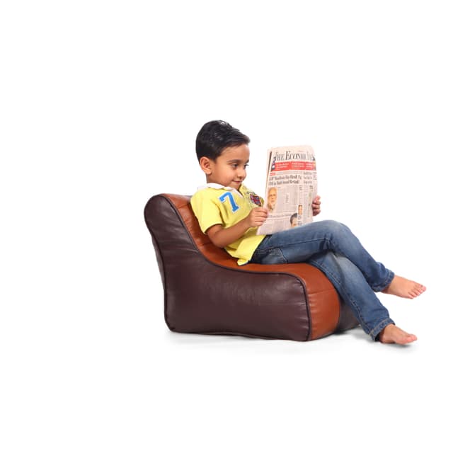 Orka Kids Gamer Chair Bean Bag Filled With Beans - Browm, Tan