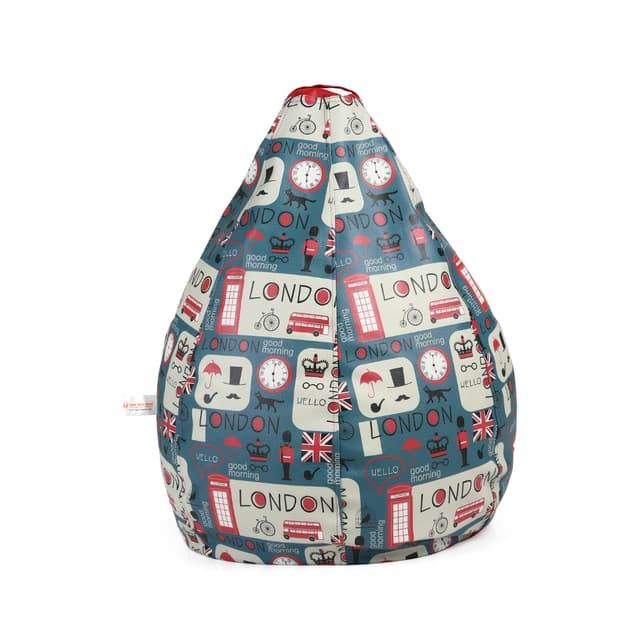 Orka Digital Printed Jumbo Bean Bag Cover Without Beans (London, Multicolor)