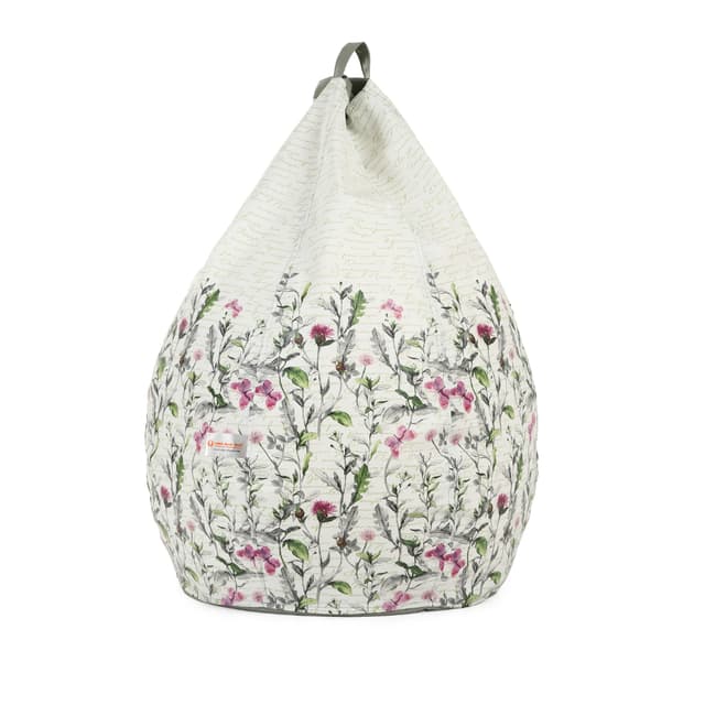 Orka Digital Printed XXXL Filled Bean Bag With Beans (Meadow Flowers Grass Herbs, Multicolor)