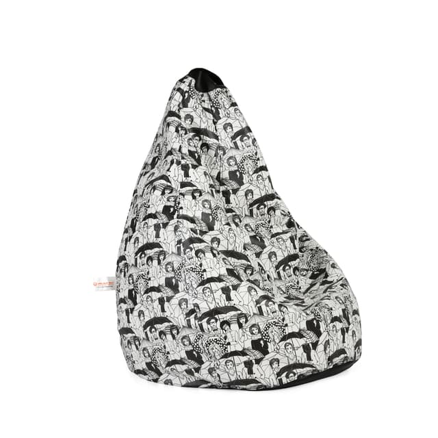 Orka Digital Printed Jumbo Bean Bag Cover Without Beans (Peoples, Black)
