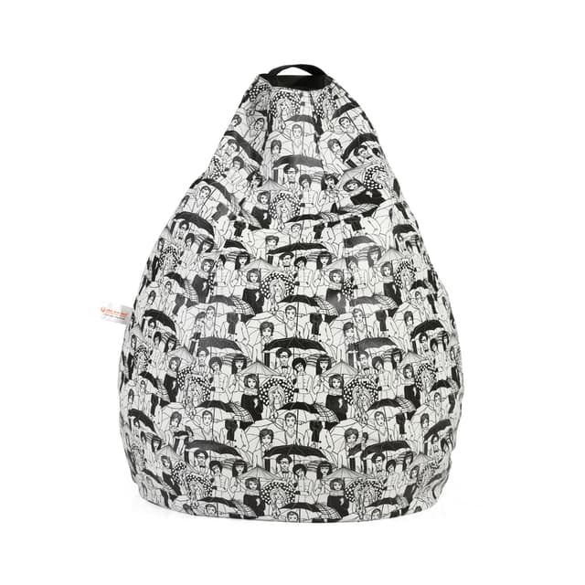 Orka Digital Printed Jumbo Bean Bag Cover Without Beans (Peoples, Black)