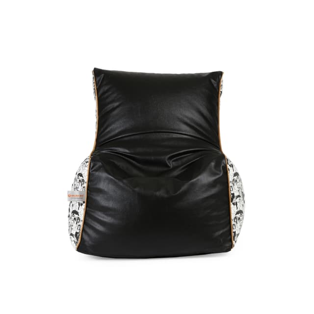 Orka Digital Printed Arm Chair Bean Bag Filled With Beans - Black,White