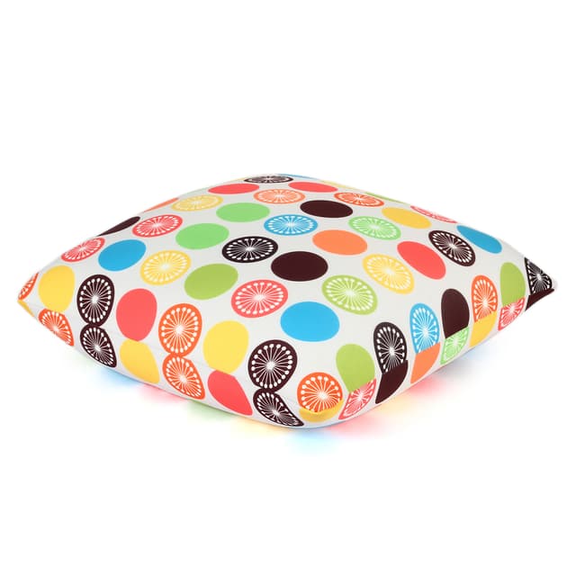 Orka Digital Printed Spandex Stretchable Fabric Microbeads Cushion (D1, Pack of 1)
