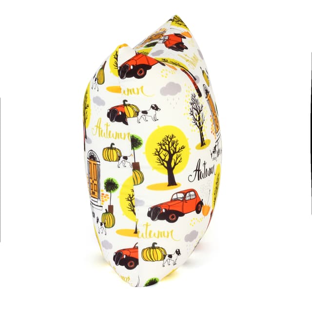 Orka Digital Printed Spandex Stretchable Fabric Microbeads Cushion (D6, Pack of 1)