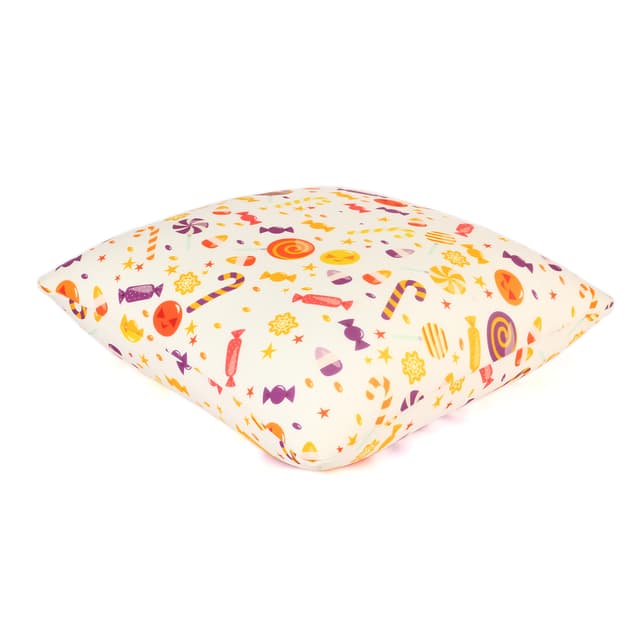 Orka Digital Printed Spandex Stretchable Fabric Microbeads Cushion (D10, Pack of 1)
