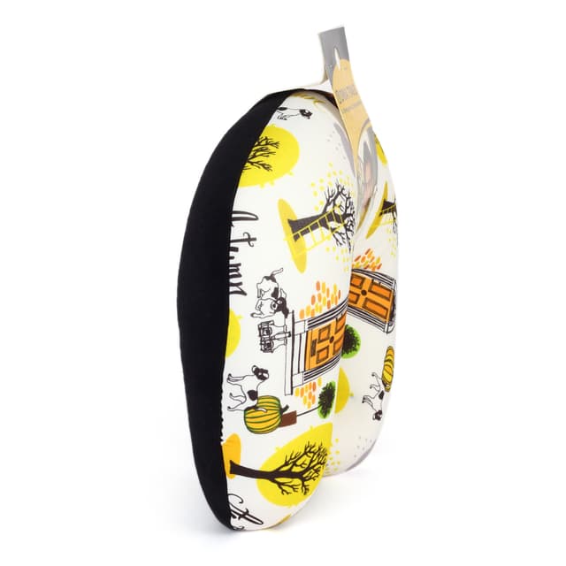 Orka Digital Printed Spandex Stretchable Fabric Microbeads U Neck Pillow (D5, Pack of 1)