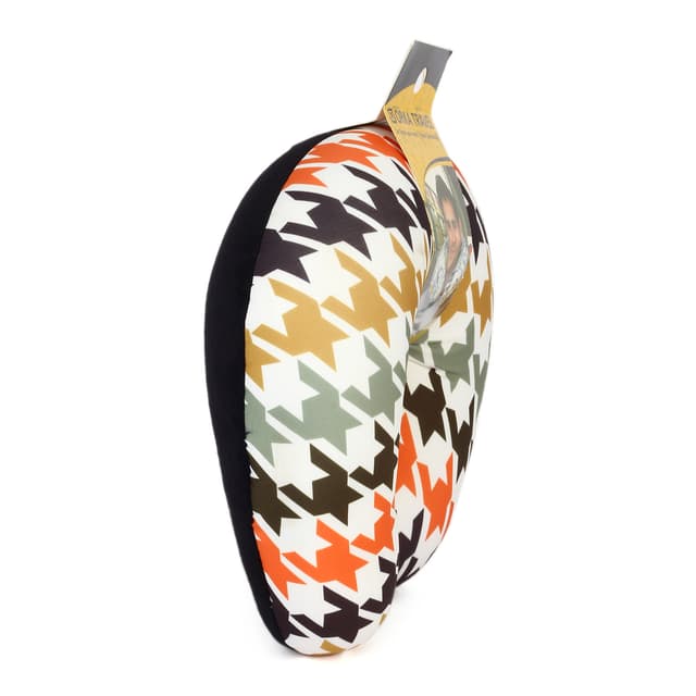 Orka Digital Printed Spandex Stretchable Fabric Microbeads U Neck Pillow (D7, Pack of 1)