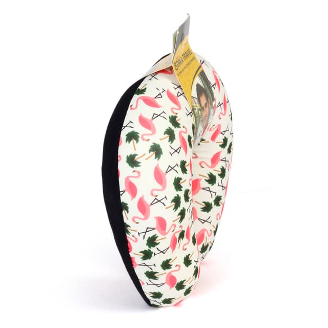 Orka Digital Printed Spandex Stretchable Fabric Microbeads U Neck Pillow (D11, Pack of 1)