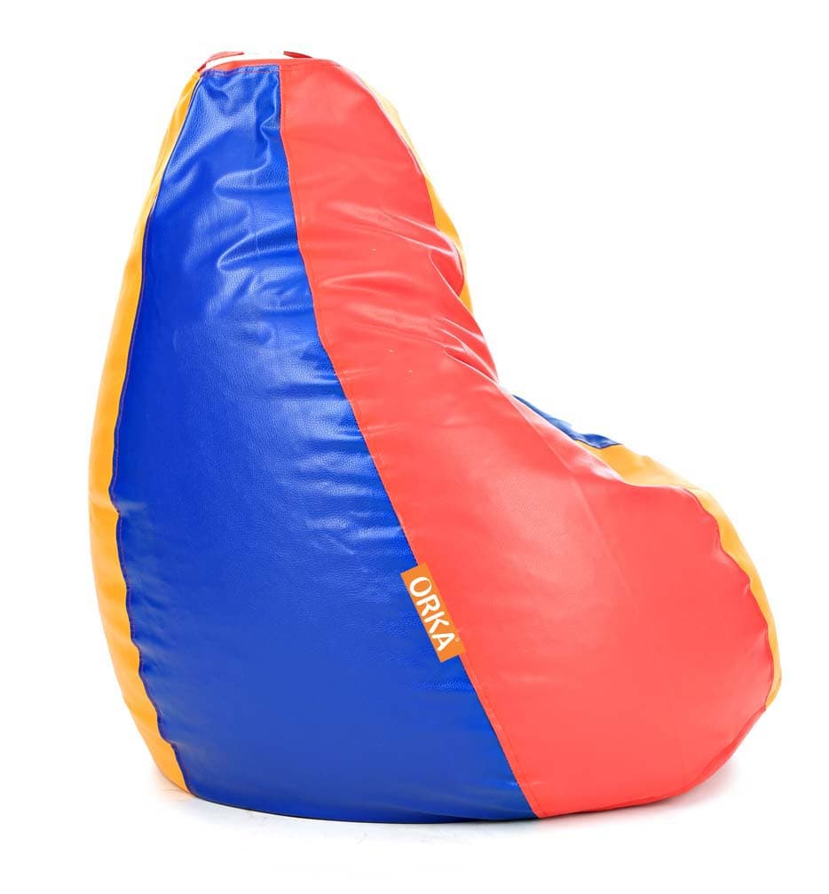 Orka Classic XXL Orange, Blue Color Filled Bean Bag With Beans view 4