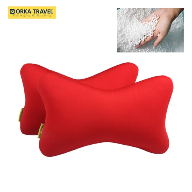 Orka Travel Solid Microbeads Car Neck Pillow