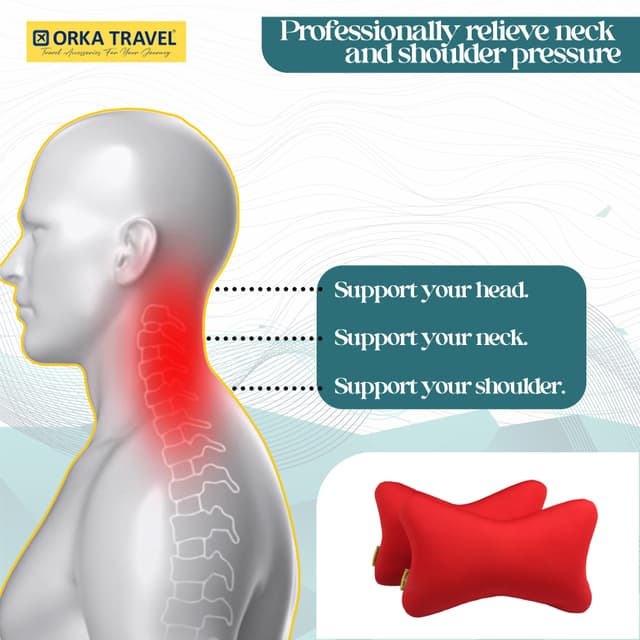 Orka Travel Solid Microbeads Car Neck Pillow