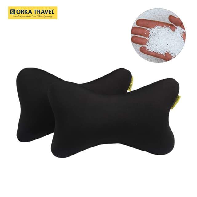 Orka Travel Solid Microbeads Car Neck Pillow
