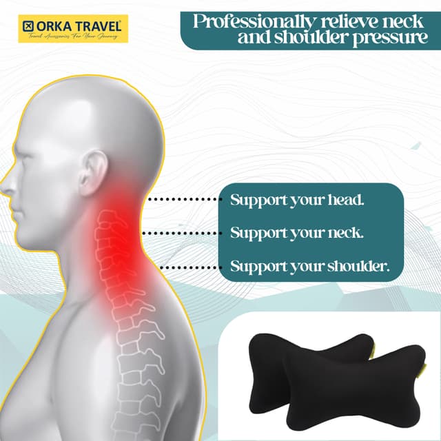 Orka Travel Solid Microbeads Car Neck Pillow