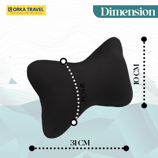 Orka Travel Solid Microbeads Car Neck Pillow