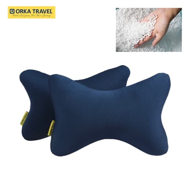 Orka Travel Solid Microbeads Car Neck Pillow