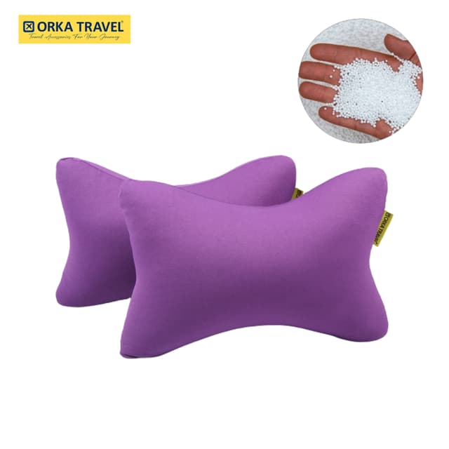 Orka Travel Solid Microbeads Car Neck Pillow