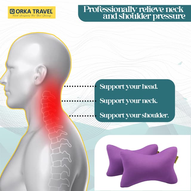Orka Travel Solid Microbeads Car Neck Pillow