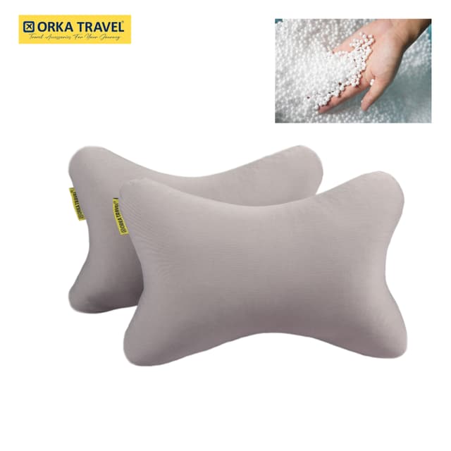 Orka Travel Solid Microbeads Car Neck Pillow