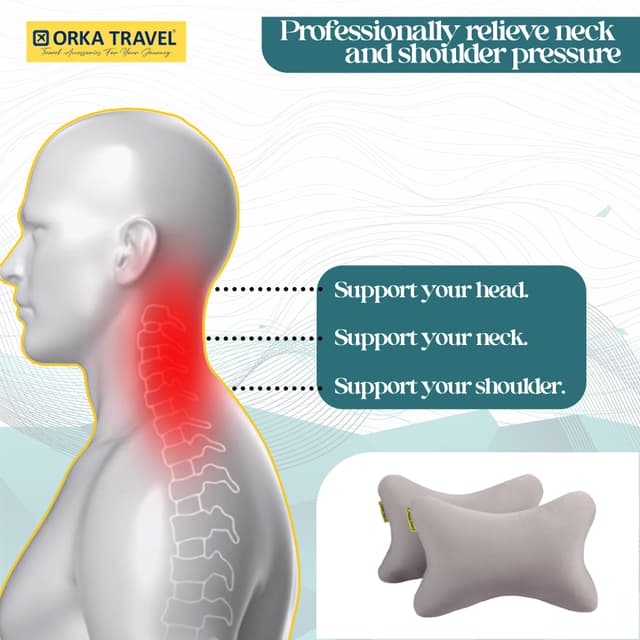 Orka Travel Solid Microbeads Car Neck Pillow