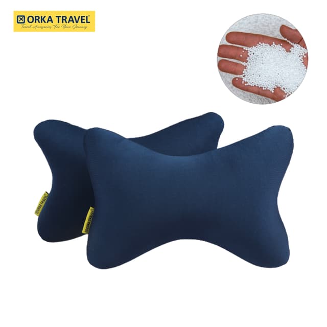 Orka Travel Solid Microbeads Car Neck Pillow