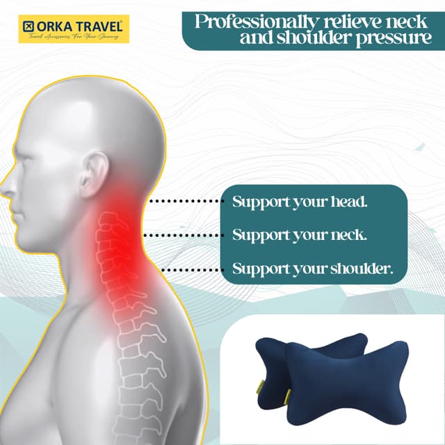 Orka Travel Solid Microbeads Car Neck Pillow