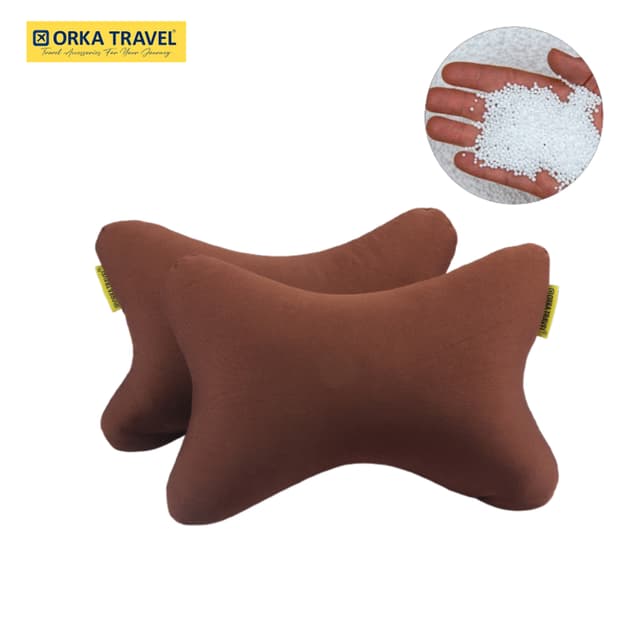 Orka Travel Solid Microbeads Car Neck Pillow