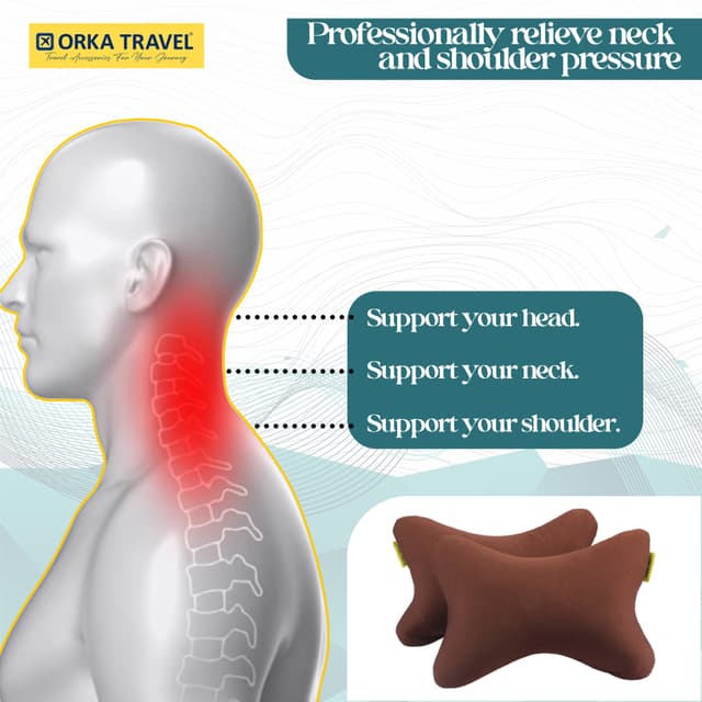 Orka Travel Solid Microbeads Car Neck Pillow