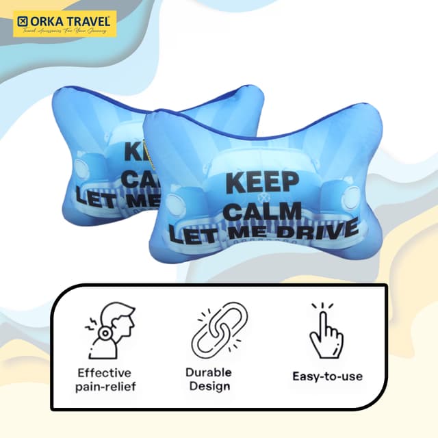 Orka Travel Digital Printed Microbeads Car Neck Pack of 2