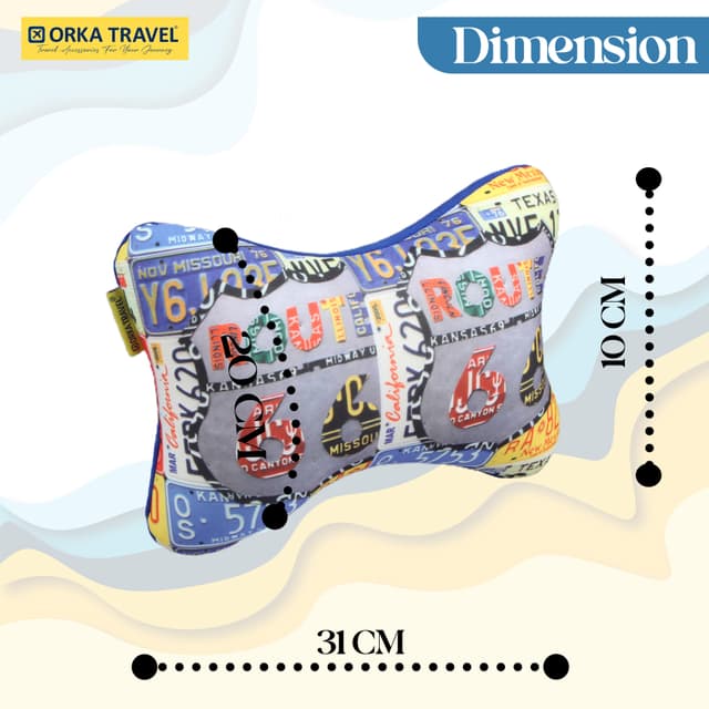 Orka Travel Digital Printed Microbeads Car Neck Pack of 2