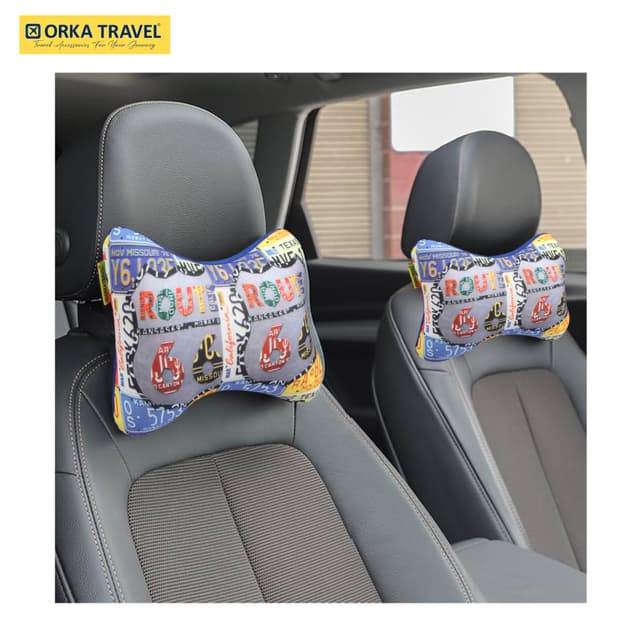 Orka Travel Digital Printed Microbeads Car Neck Pack of 2