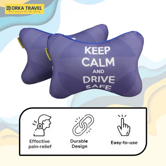 Orka Travel Digital Printed Microbeads Car Neck Pack of 2