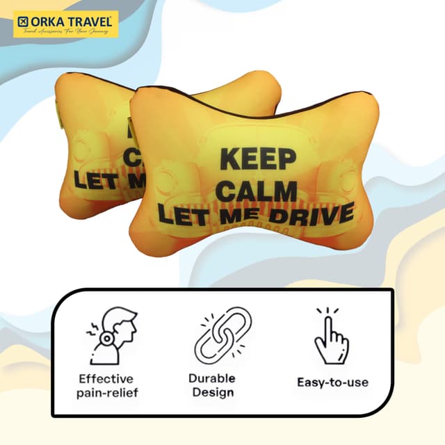 Orka Travel Digital Printed Microbeads Car Neck Pack of 2