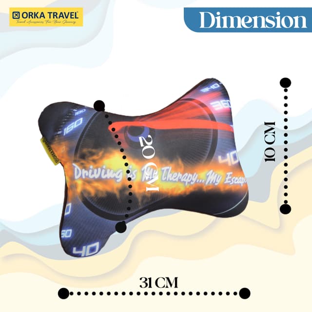 Orka Travel Digital Printed Microbeads Car Neck Pack of 2